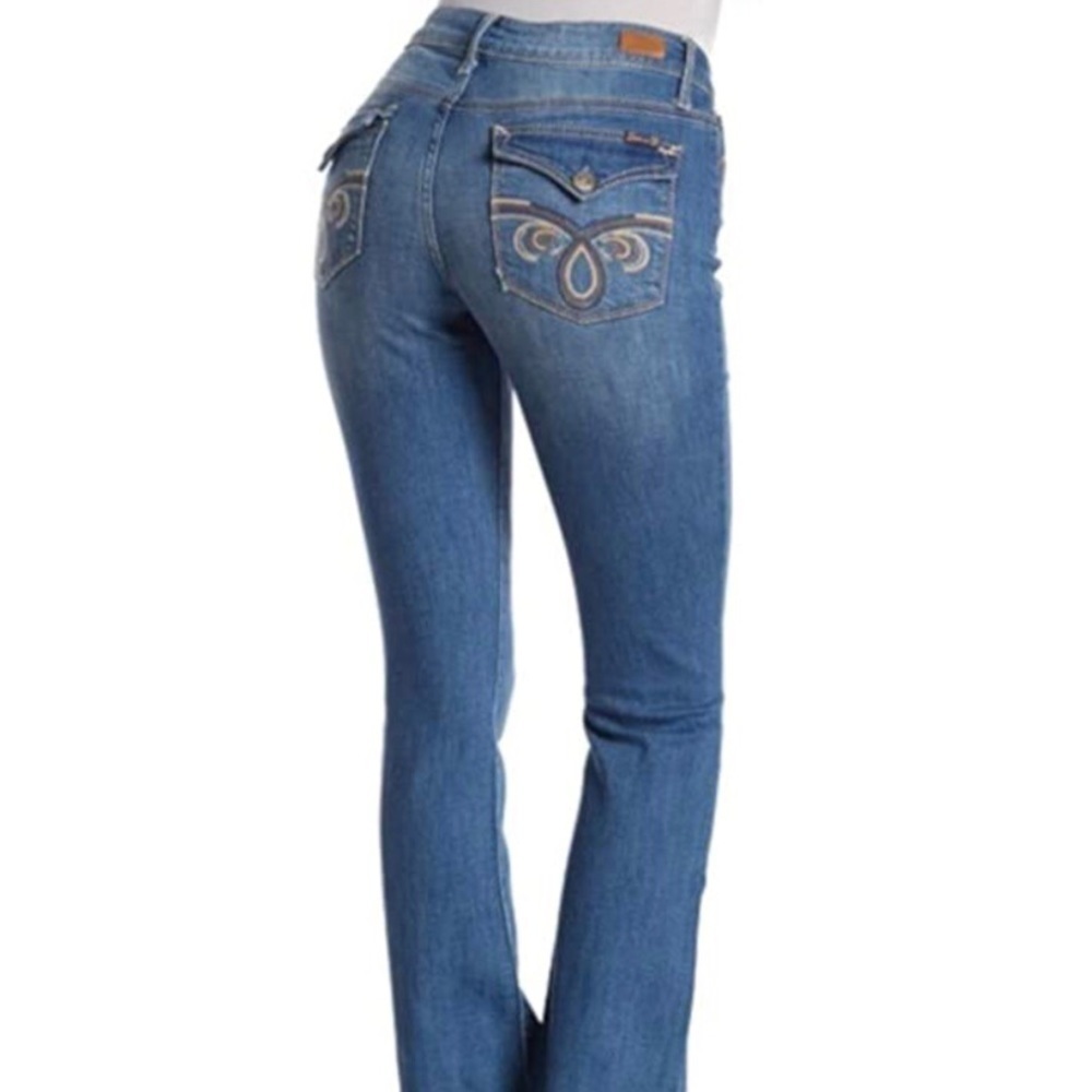 Seven7 Mid Rise Rocker Slim Boot Embroidered - Picture 5 of 8